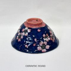 有田焼　桜窯　手造り　飯碗「濃桜・青」